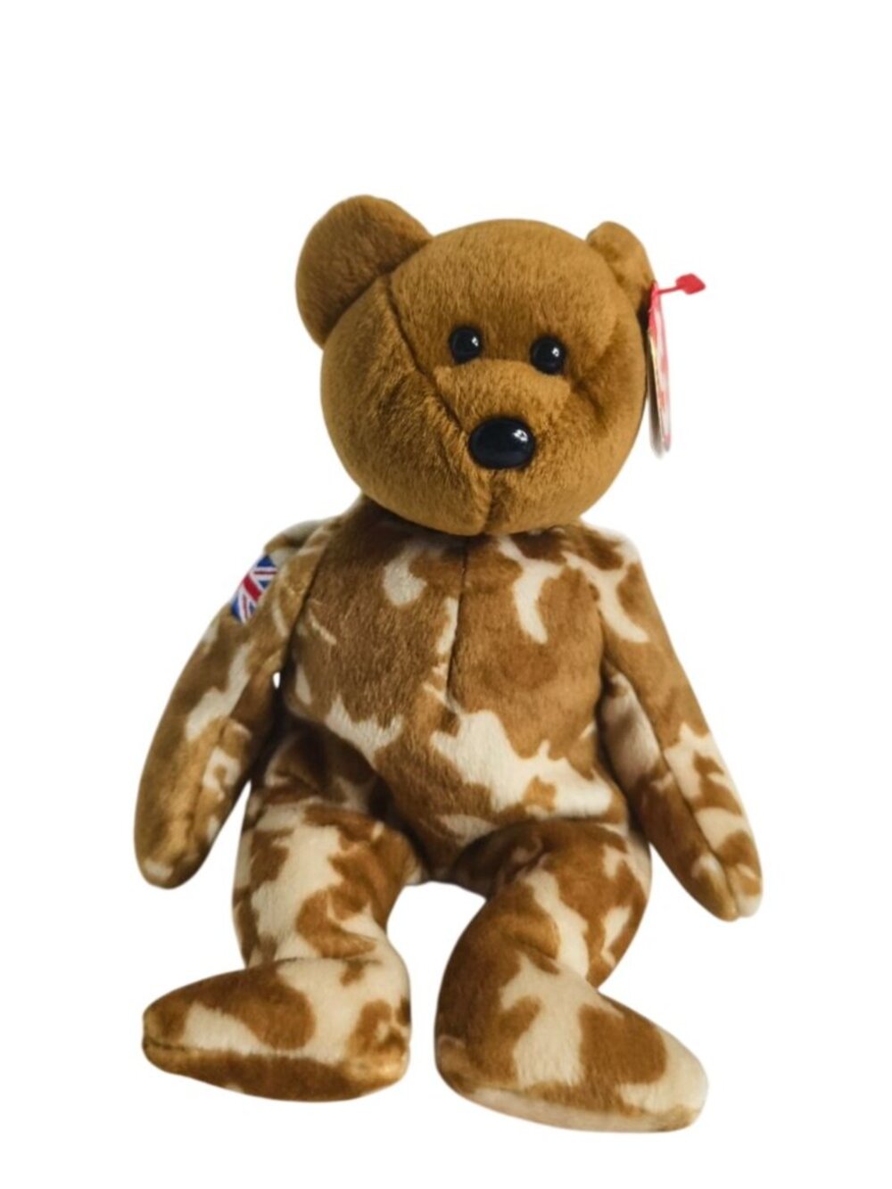 Ty Beanie Baby Hero The Military Bear UK Flag Exclusive 2003 Edition Retired